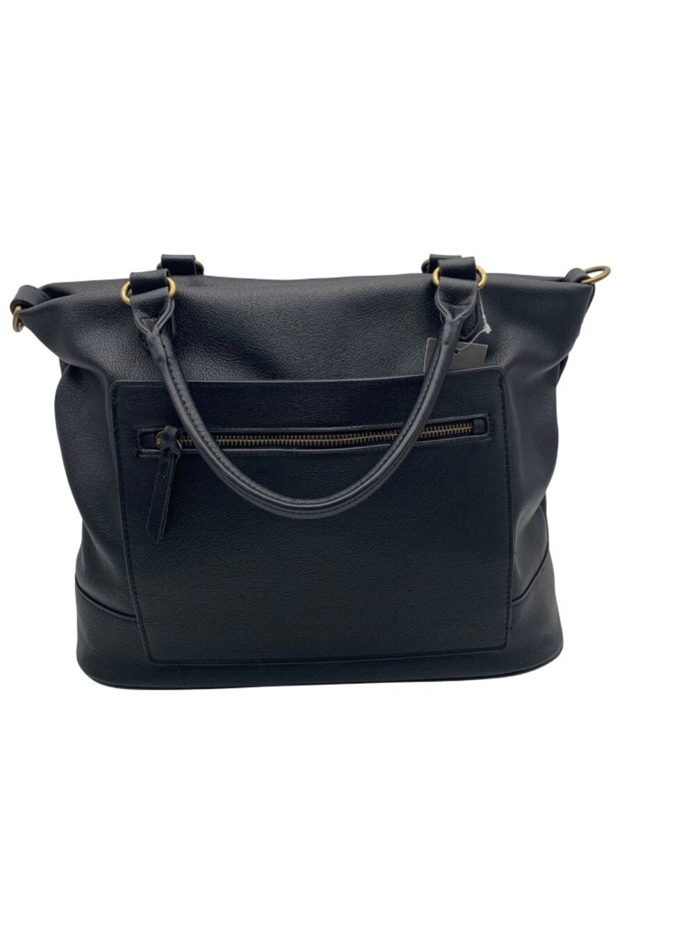 Style & Co Hudsonn Black Faux Leather Tote Bag